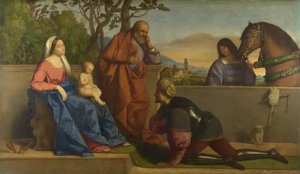 A Warrior Adoring the Infant Christ and the Virgin